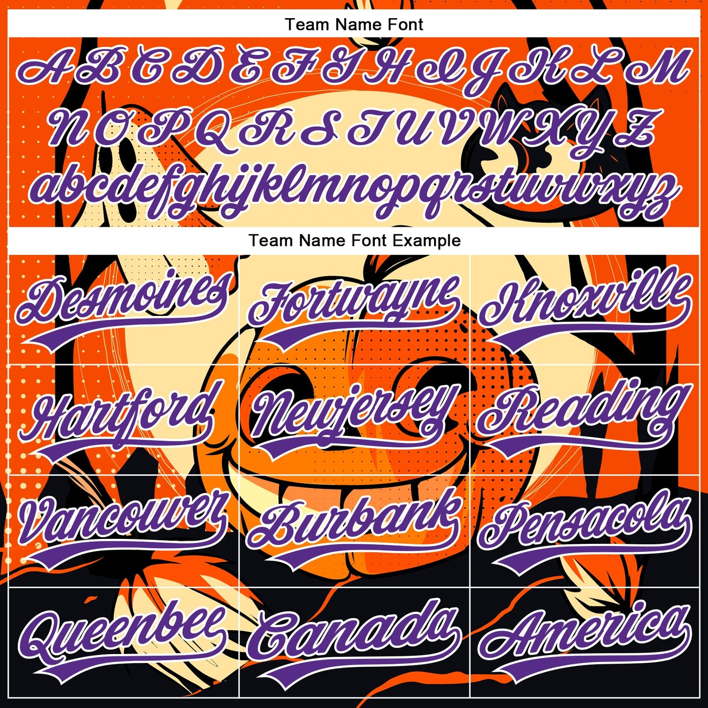 Custom Orange Purple-White 3D Halloween Authentic Baseball Jersey view 4