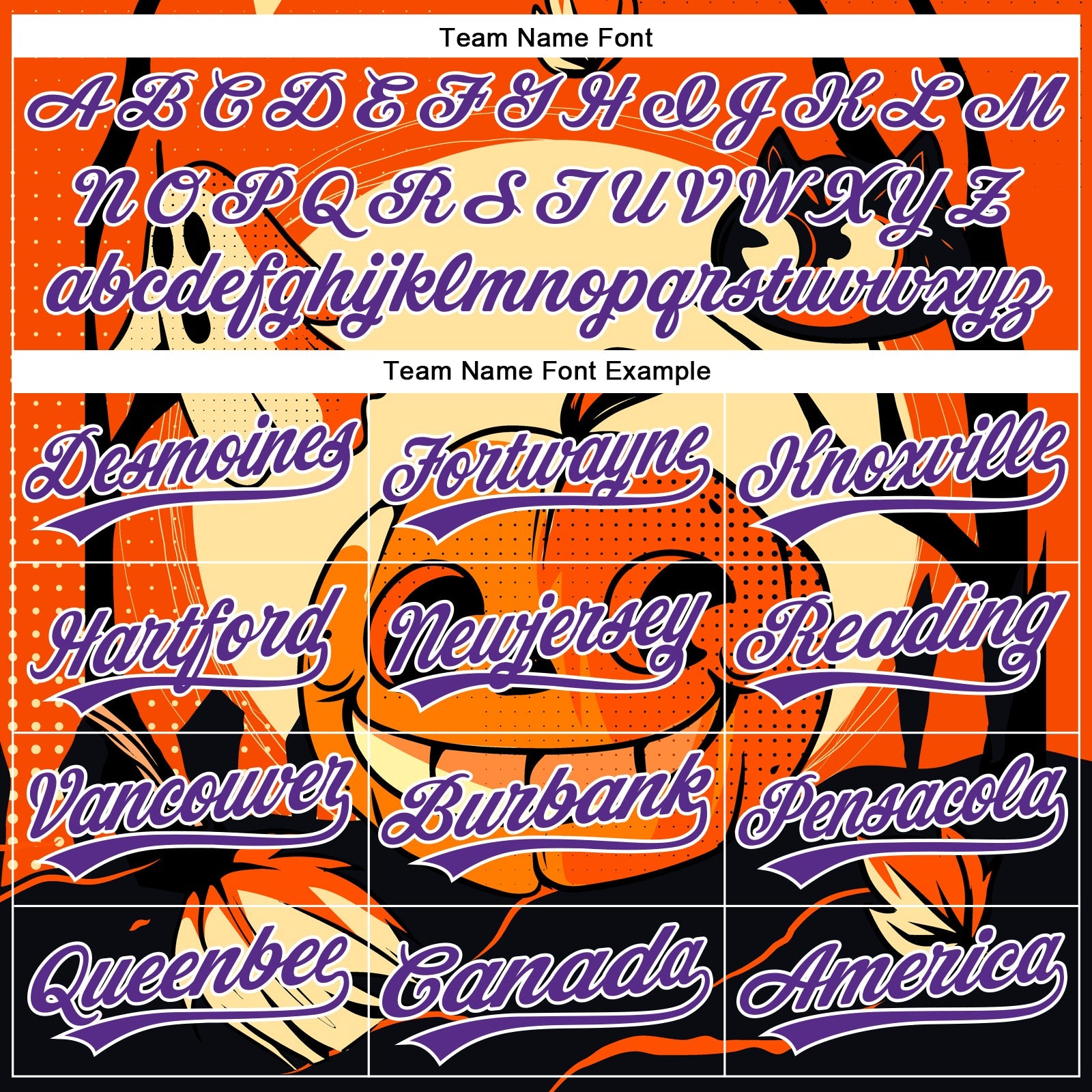 Custom Orange Purple-White 3D Halloween Authentic Baseball Jersey view 4