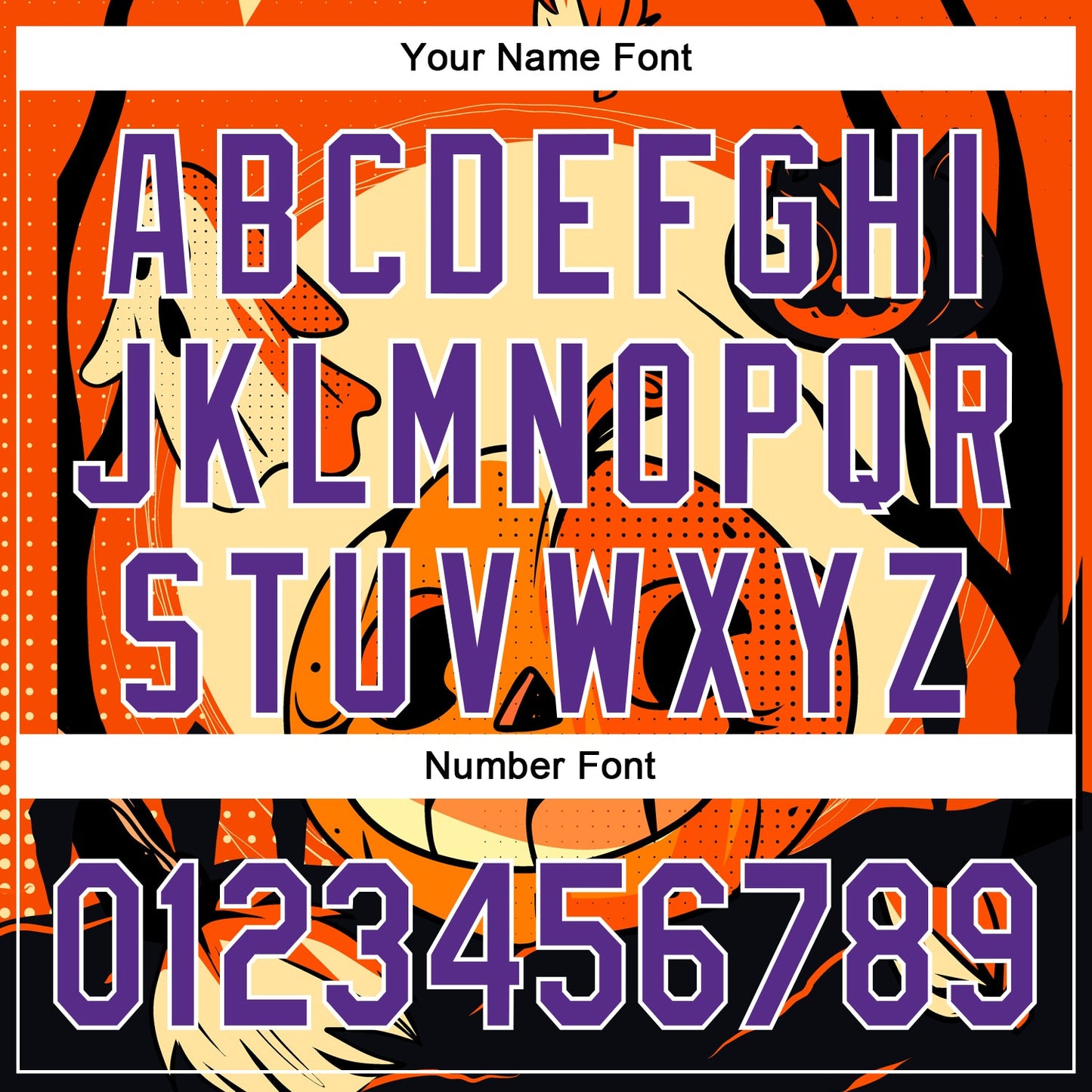 Custom Orange Purple-White 3D Halloween Authentic Baseball Jersey view 5