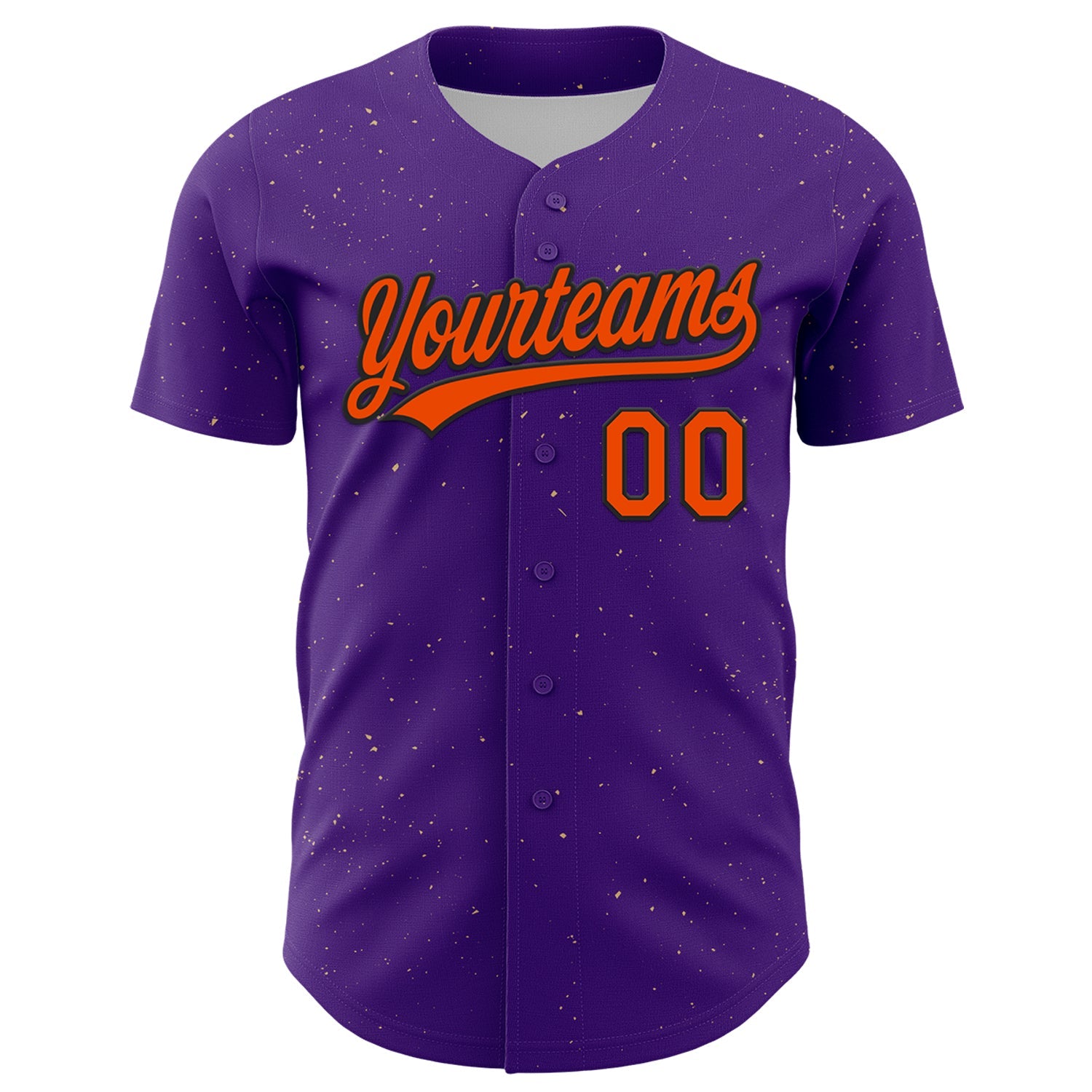Custom Purple Orange-Black 3D Halloween Authentic Baseball Jersey view 2