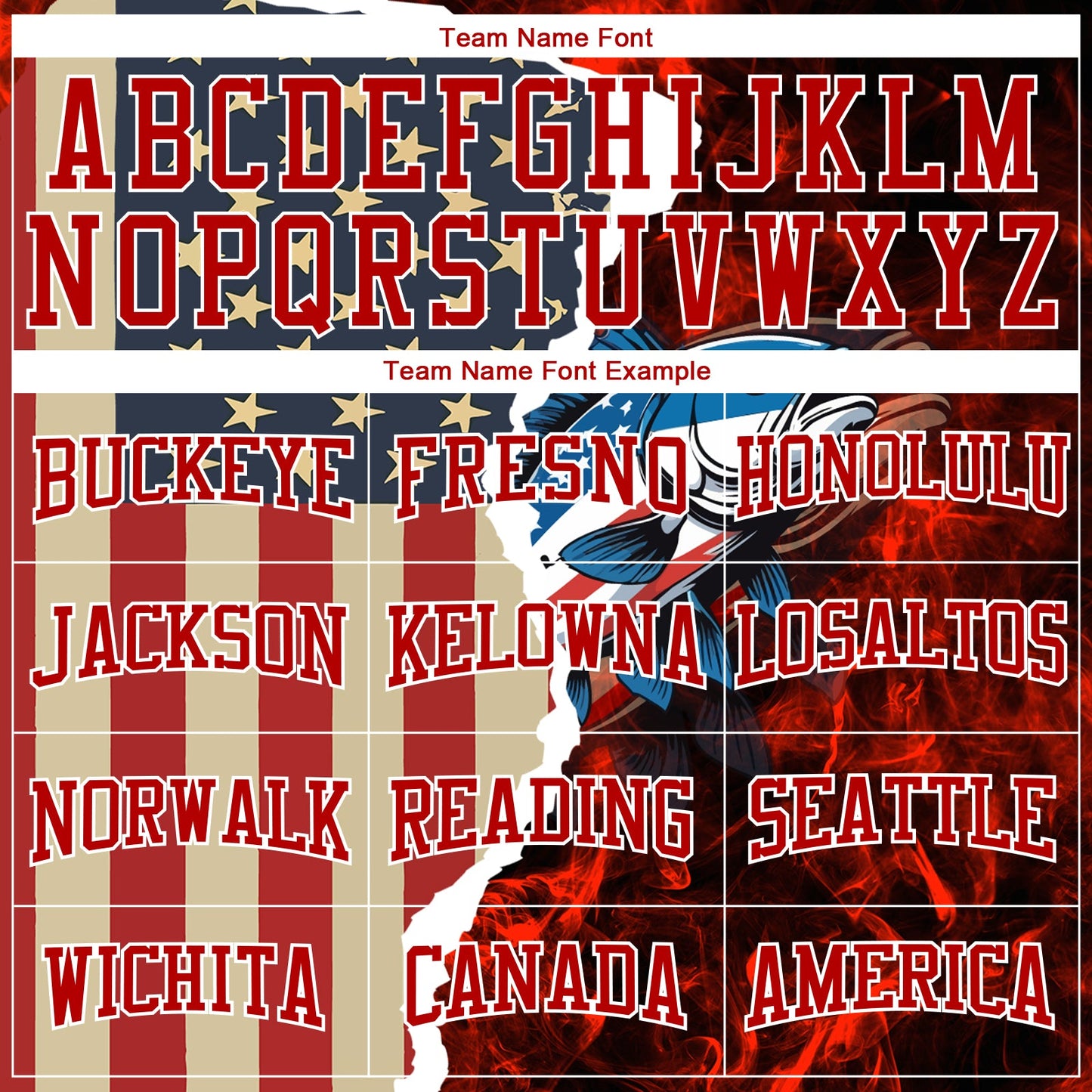 Custom Stitched Red White 3D American Flag And Largemouth Bass Fish Fishing Sports Pullover Sweatshirt Hoodie view 3