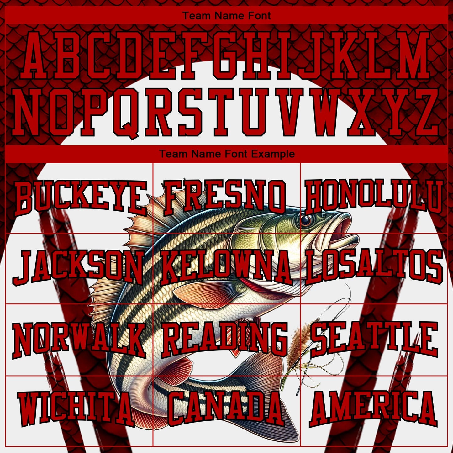 Custom Stitched Red Black-White 3D Northern Pike Fish Fishing Sports Pullover Sweatshirt Hoodie view 3