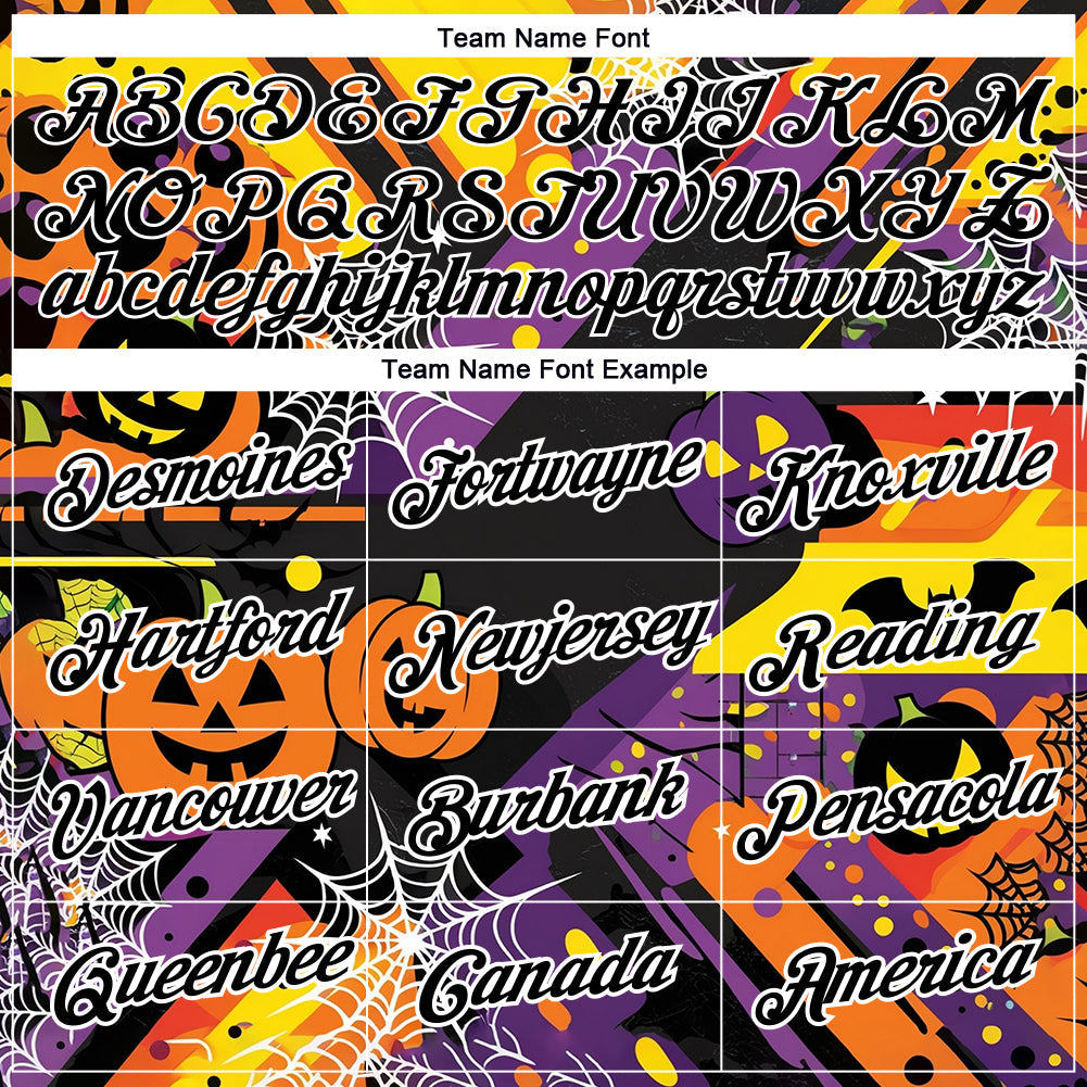 Custom Black Bay Orange-White 3D Halloween Performance T-Shirt view 3