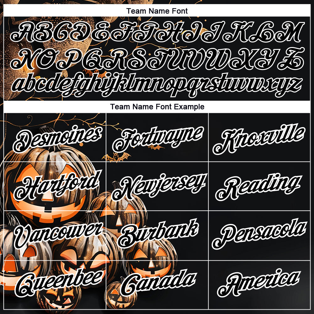 Custom Black White 3D Halloween Performance T-Shirt view 3
