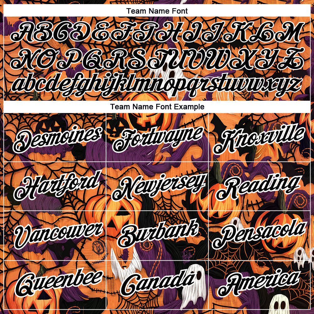 Custom Texas Orange Black-White 3D Halloween Performance T-Shirt view 3