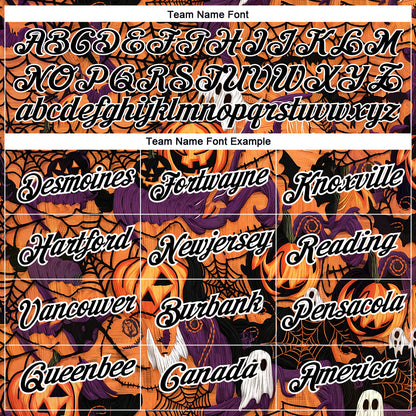 Custom Texas Orange Black-White 3D Halloween Performance T-Shirt view 3