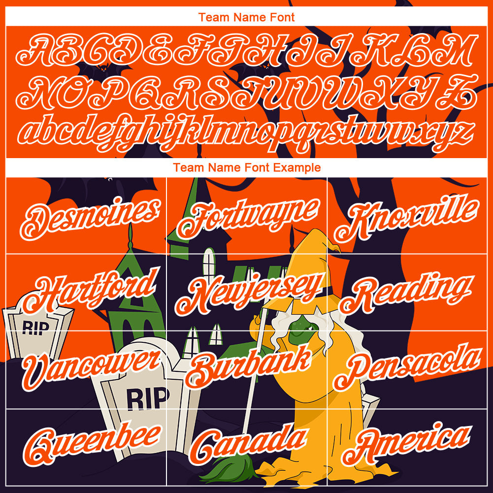 Custom Orange White 3D Halloween Performance T-Shirt view 3