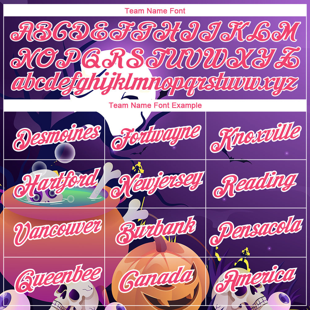 Custom Purple Pink-White 3D Halloween Performance T-Shirt view 3