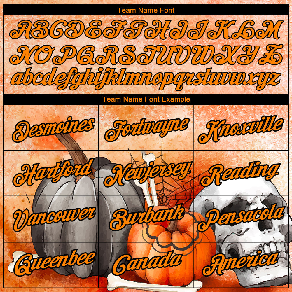 Custom Bay Orange Black 3D Halloween Performance T-Shirt view 3