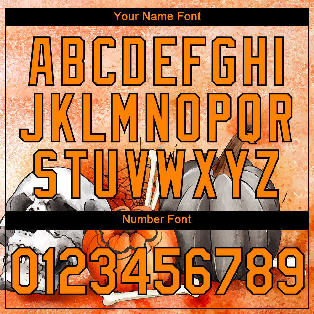 Custom Bay Orange Black 3D Halloween Performance T-Shirt view 4