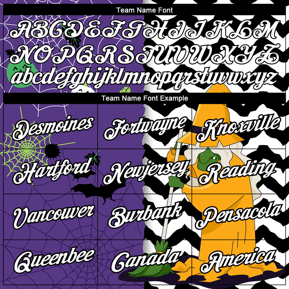 Custom Purple White-Black 3D Halloween Performance T-Shirt view 3