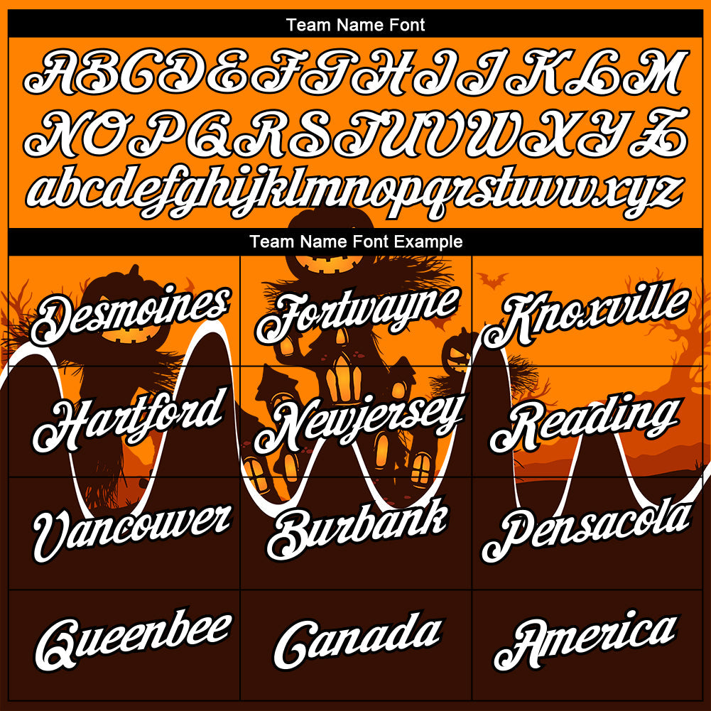 Custom Bay Orange Black-Brown 3D Halloween Performance T-Shirt view 3