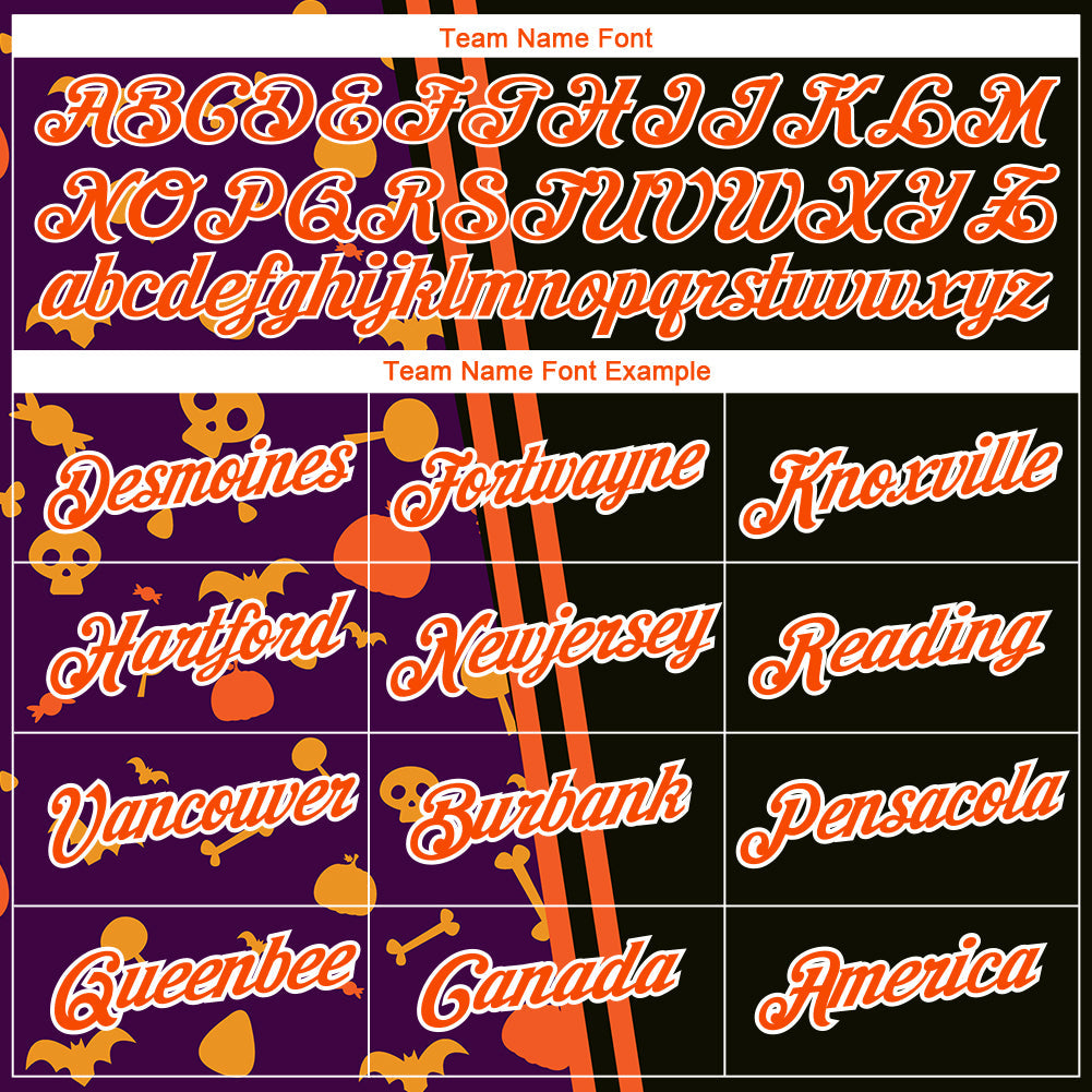 Custom Black Orange-Purple 3D Halloween Performance T-Shirt view 3