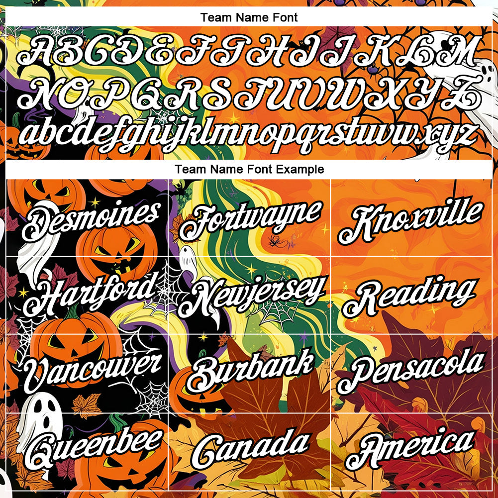 Custom Bay Orange White-Black 3D Halloween Performance T-Shirt view 3