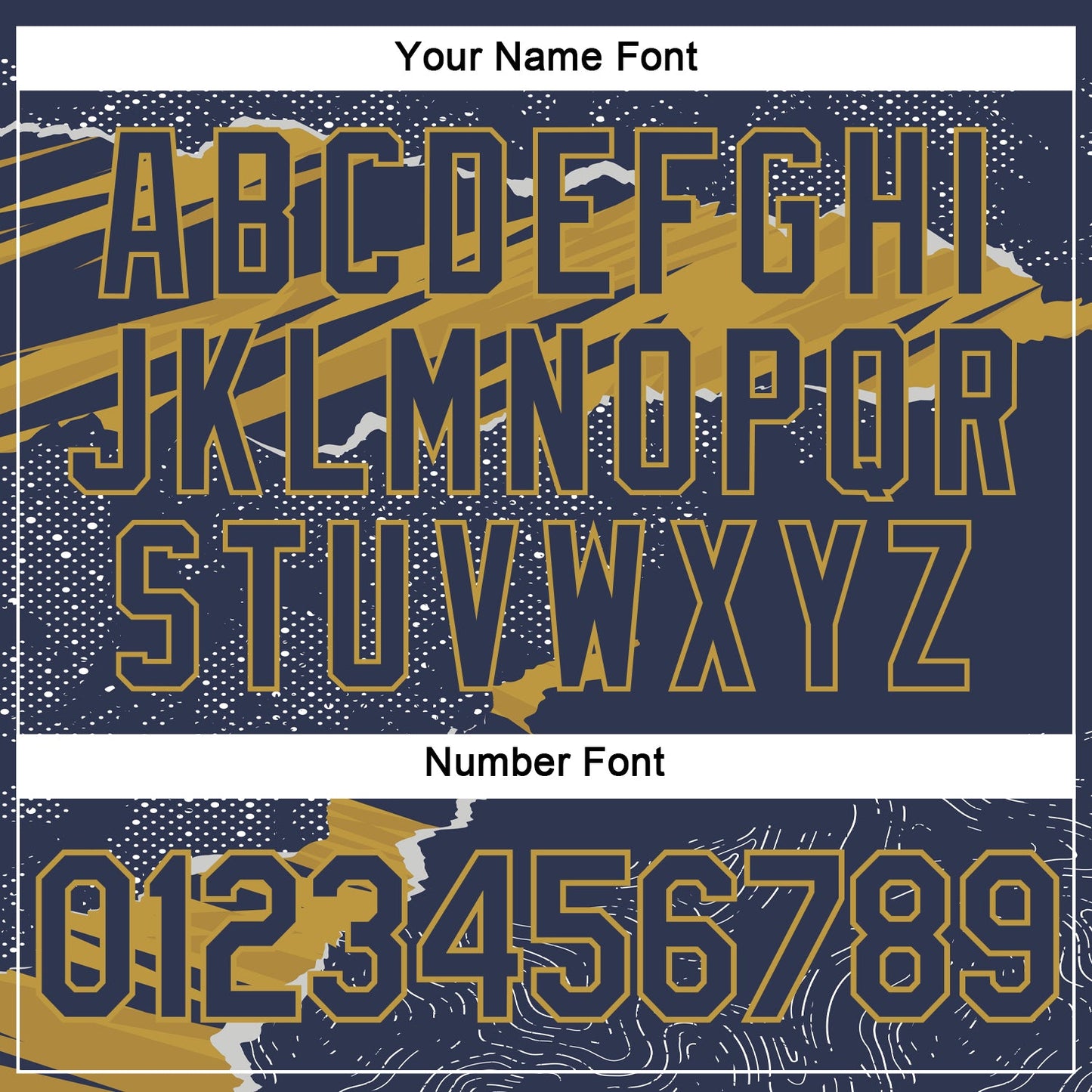 Custom Stitched Navy Old Gold 3D Pattern Design Torn Paper Style Sports Pullover Sweatshirt Hoodie view 4