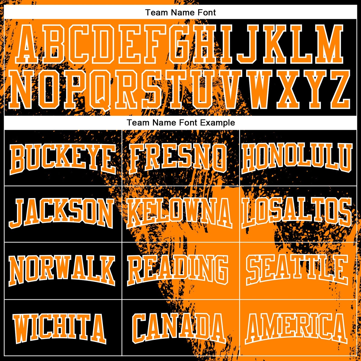 Custom Stitched Black Bay Orange-White 3D Pattern Design Abstract Brush Stroke Sports Pullover Sweatshirt Hoodie view 3