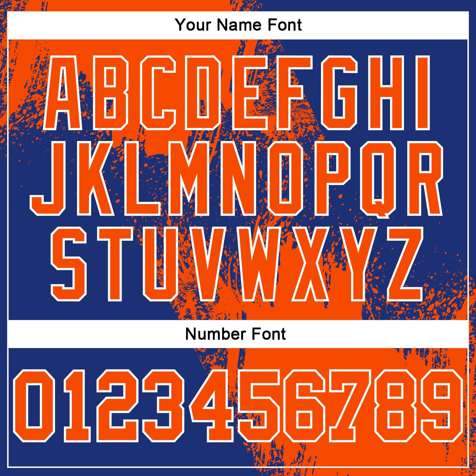 Custom Stitched Royal Orange-White 3D Pattern Design Abstract Brush Stroke Sports Pullover Sweatshirt Hoodie view 4