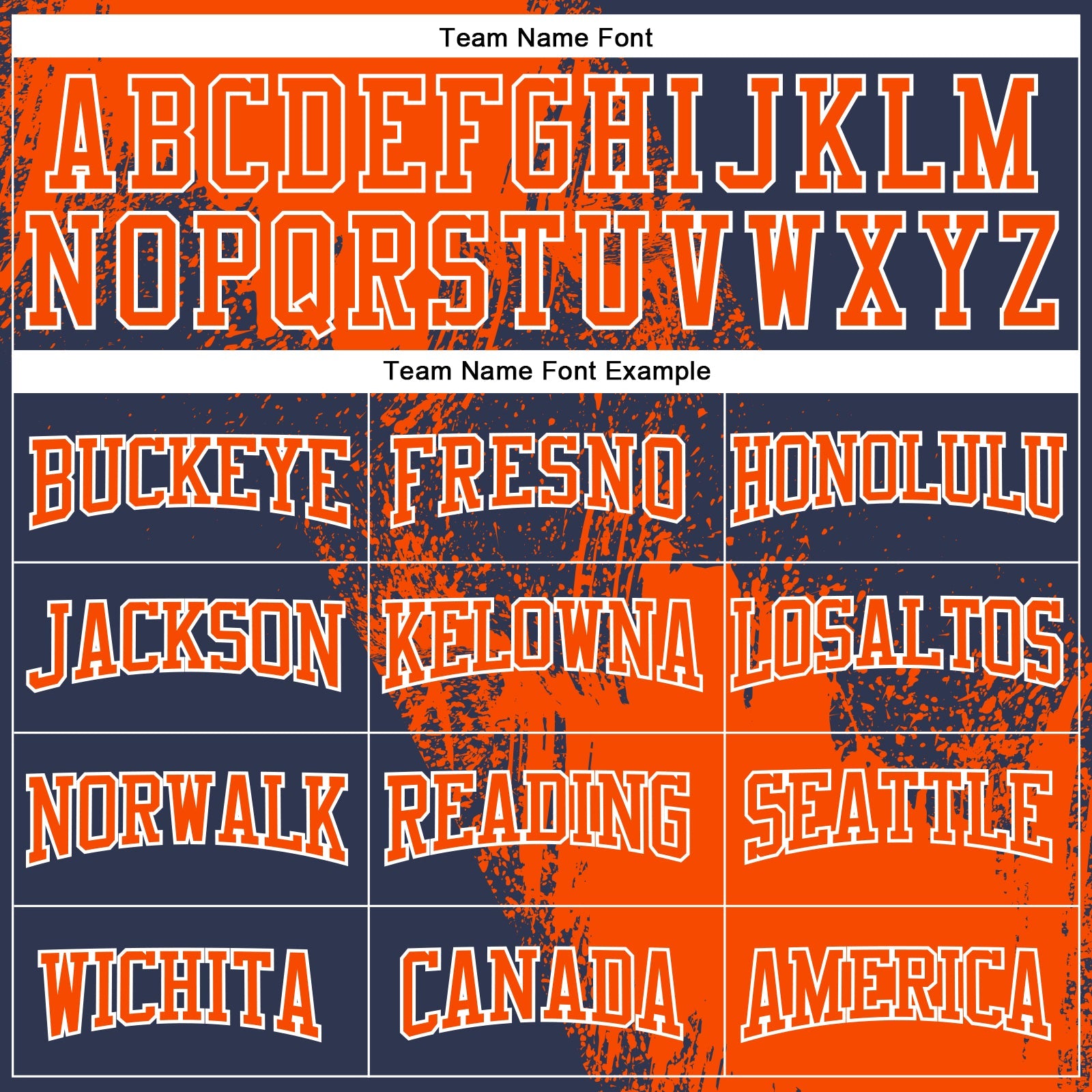 Custom Stitched Navy Orange-White 3D Pattern Design Abstract Brush Stroke Sports Pullover Sweatshirt Hoodie view 3