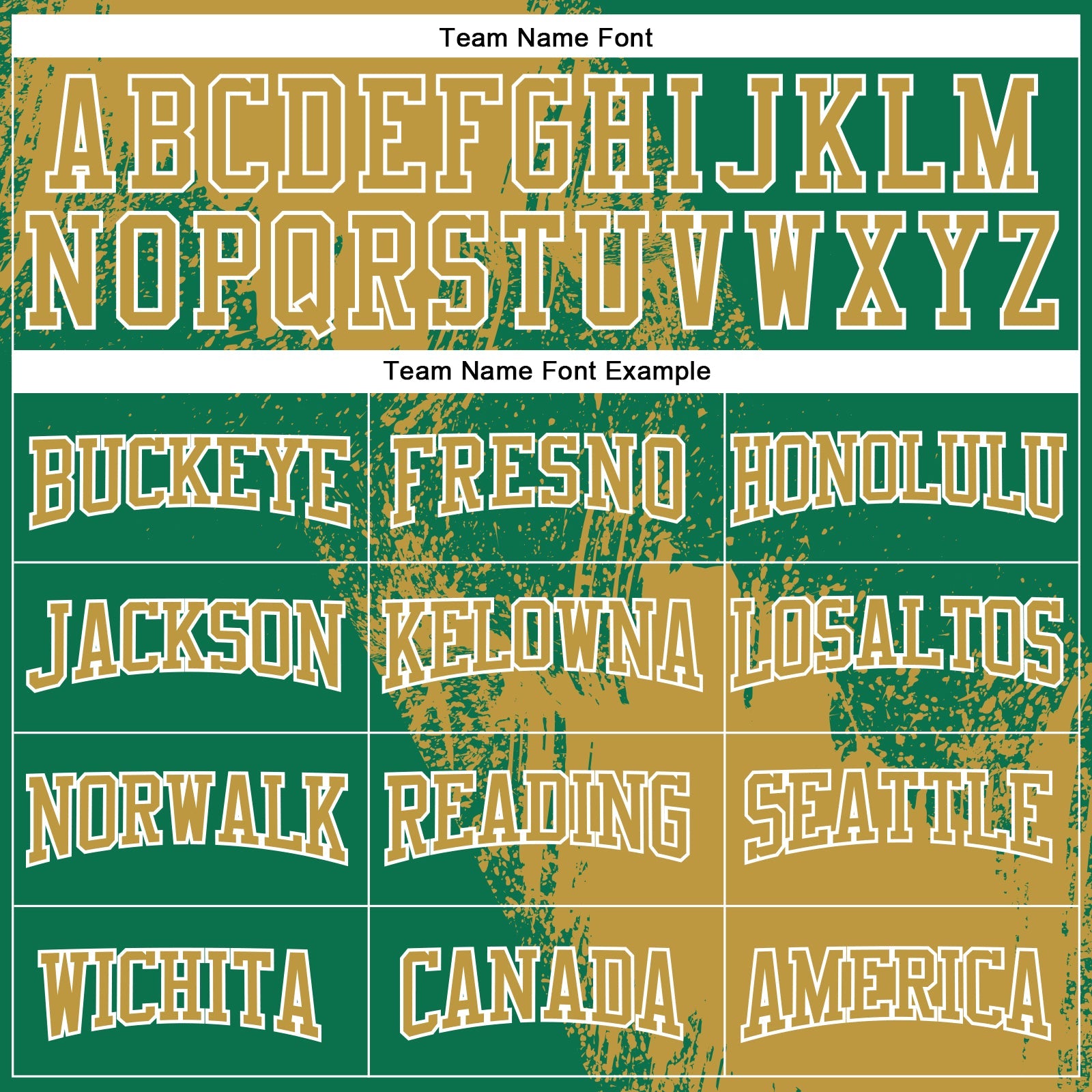 Custom Stitched Kelly Green Old Gold-White 3D Pattern Design Abstract Brush Stroke Sports Pullover Sweatshirt Hoodie view 3