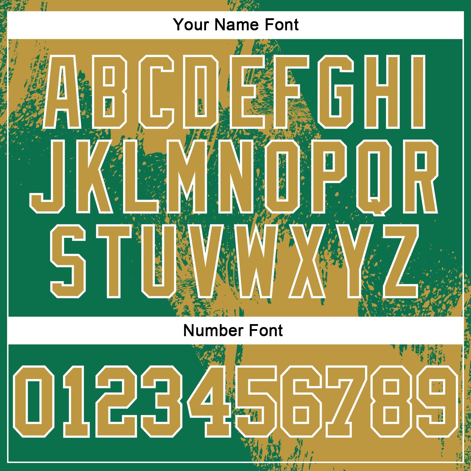 Custom Stitched Kelly Green Old Gold-White 3D Pattern Design Abstract Brush Stroke Sports Pullover Sweatshirt Hoodie view 4