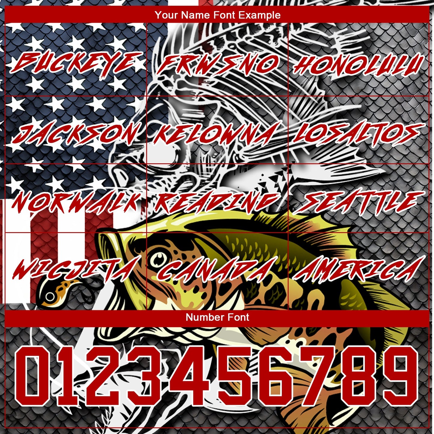 Custom Navy Red-Steel Gray 3D American Flag And Striped Bass Fish Fishing Sports Pullover Sweatshirt Hoodie view 3