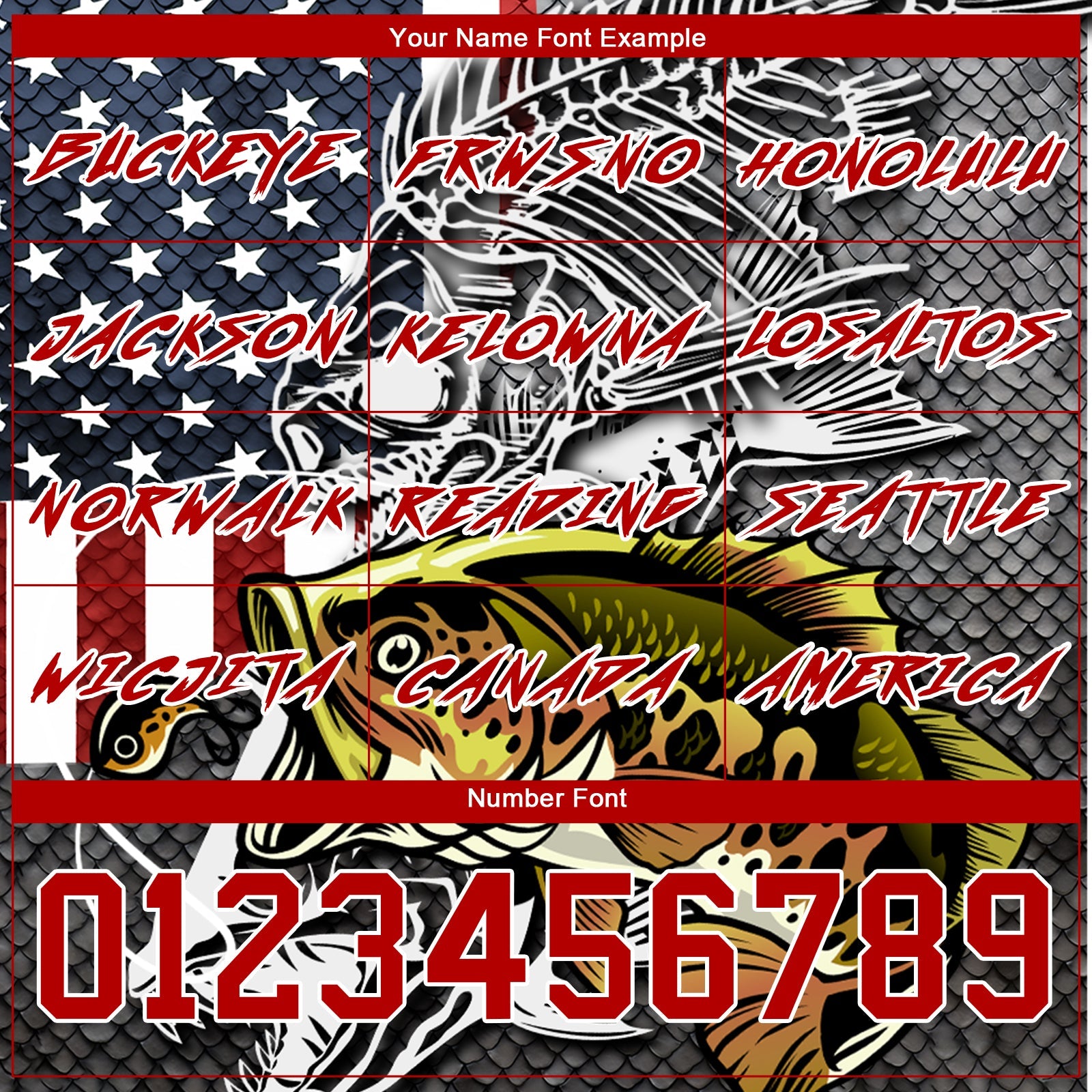 Custom Navy Red-Steel Gray 3D American Flag And Striped Bass Fish Fishing Sports Pullover Sweatshirt Hoodie view 3