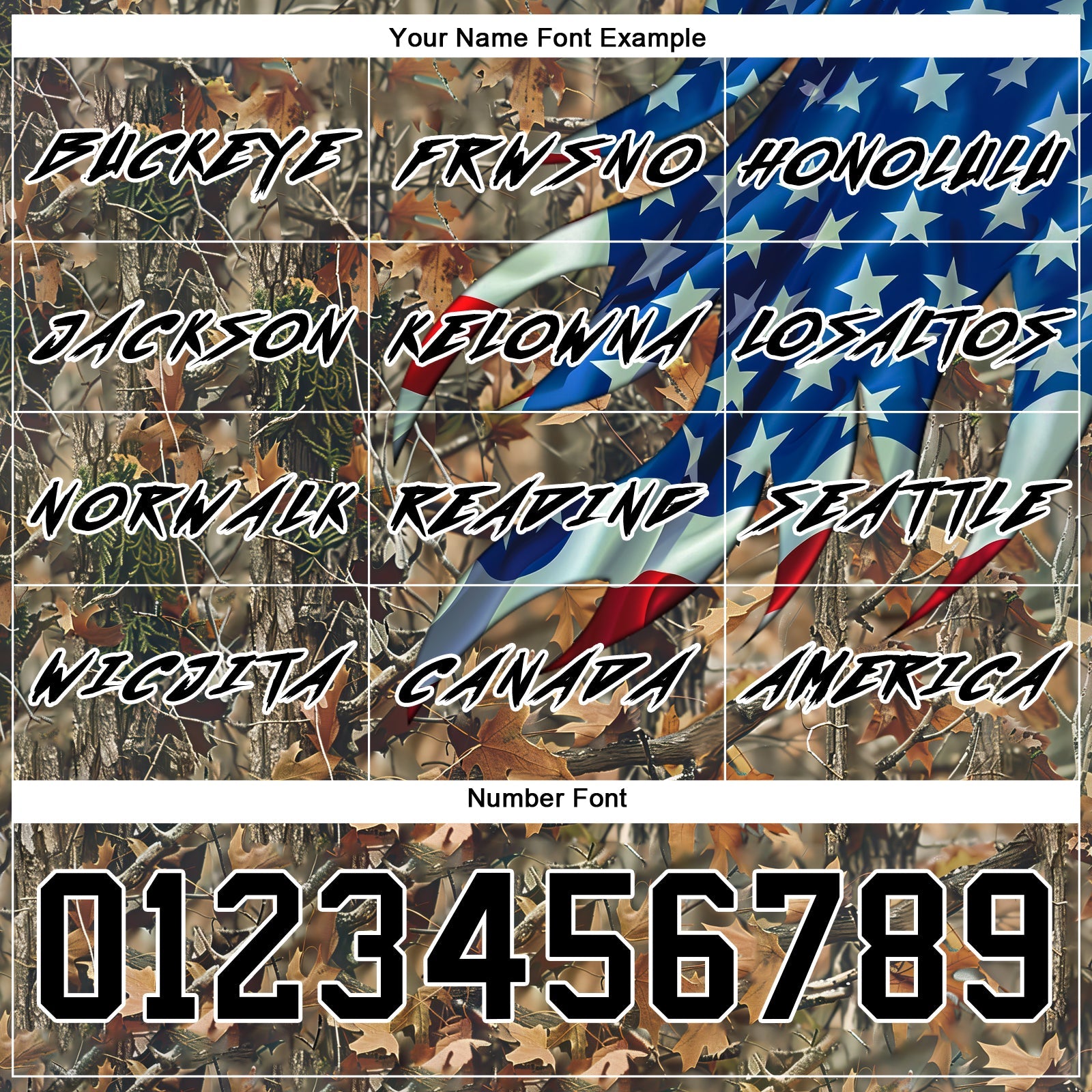 Custom Camo Black-White 3D American Flag Hunting Sports Pullover Sweatshirt Hoodie view 3