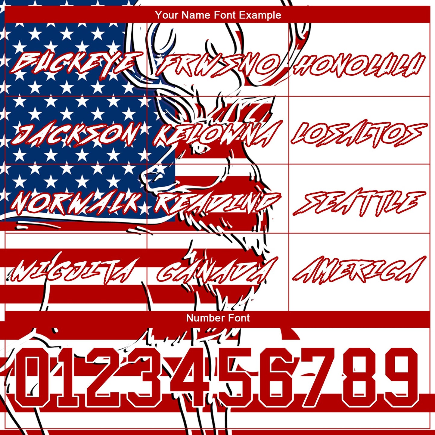 Custom White Red-US Navy Blue 3D American Flag And Deer Hunting Sports Pullover Sweatshirt Hoodie view 3