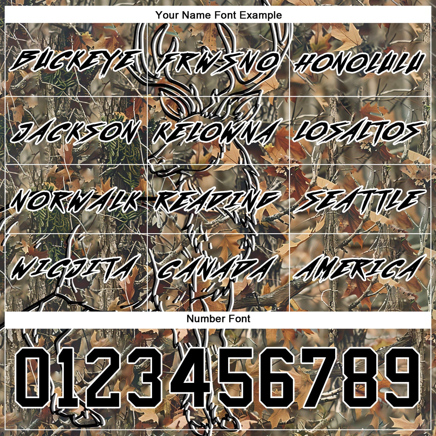 Custom Camo Black-White 3D Deer Hunting Sports Pullover Sweatshirt Hoodie view 3