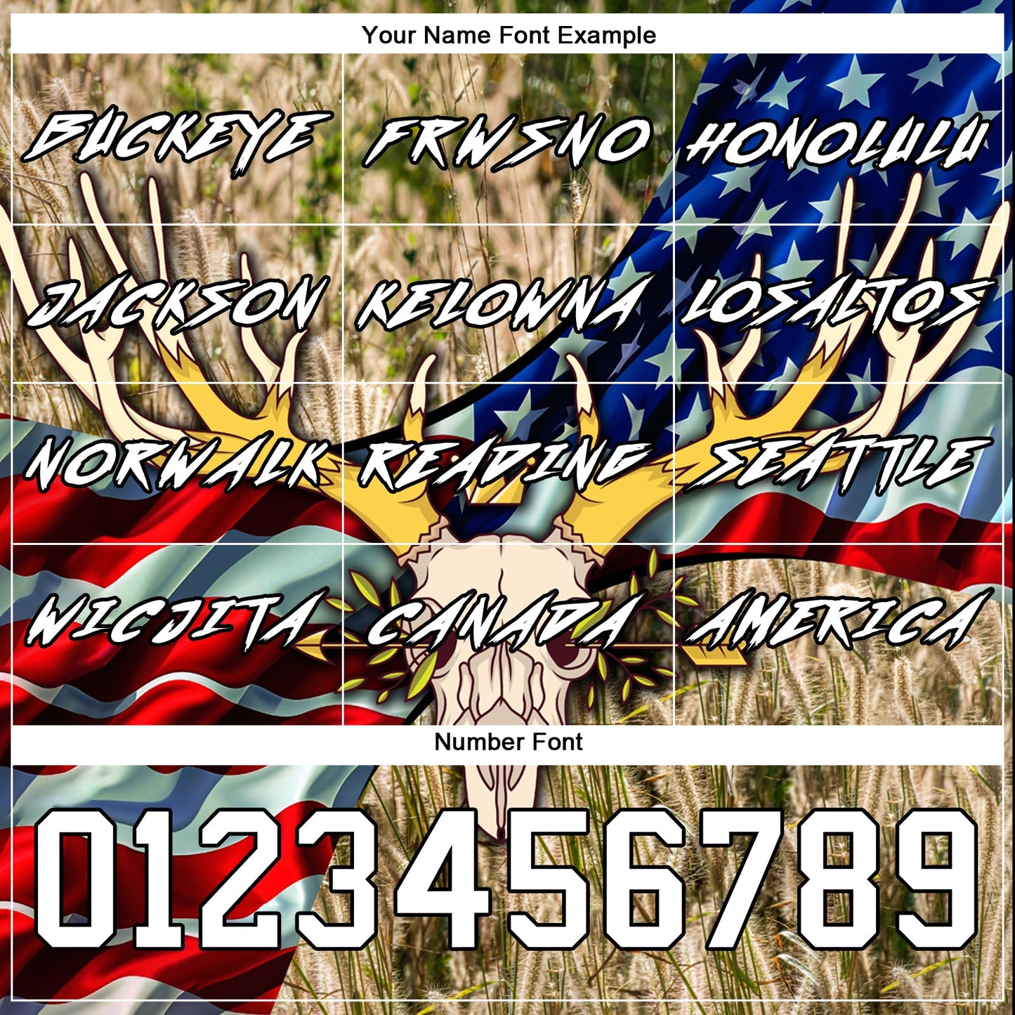 Custom City Cream White-Black 3D American Flag And Deer Skull Hunting Sports Pullover Sweatshirt Hoodie view 3