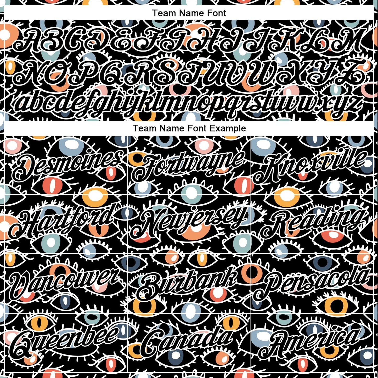 Custom Stitched Black White 3D Pattern Design Evil Eyes Sports Pullover Sweatshirt Hoodie view 3