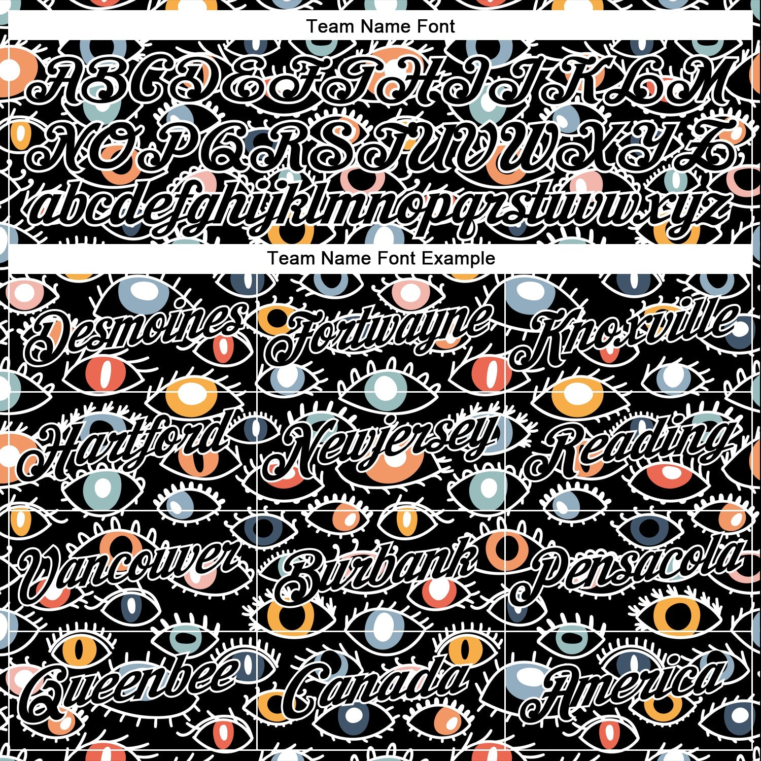 Custom Stitched Black White 3D Pattern Design Evil Eyes Sports Pullover Sweatshirt Hoodie view 3