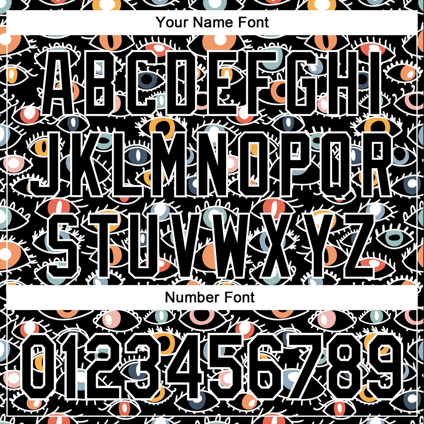 Custom Stitched Black White 3D Pattern Design Evil Eyes Sports Pullover Sweatshirt Hoodie view 4