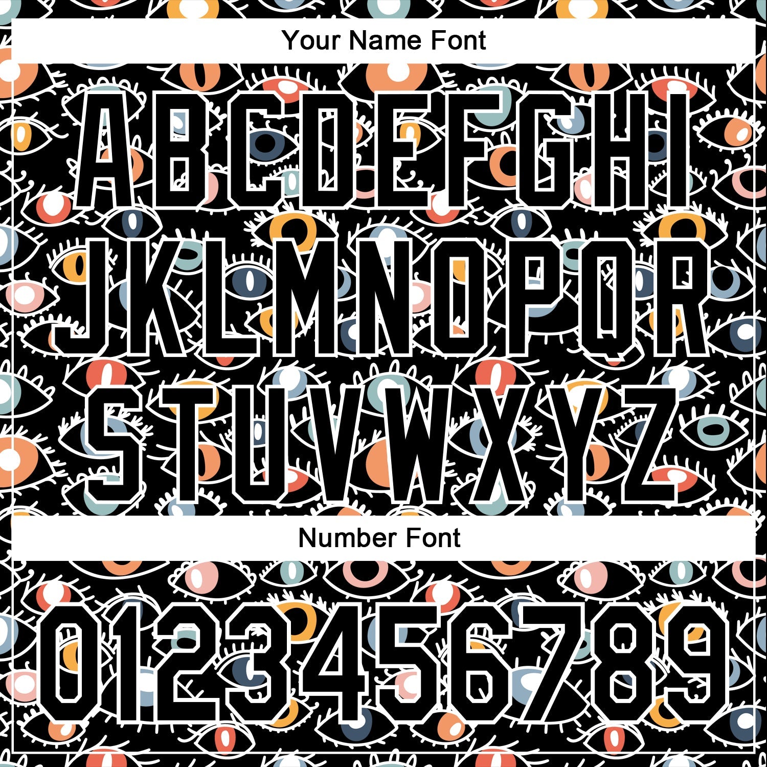 Custom Stitched Black White 3D Pattern Design Evil Eyes Sports Pullover Sweatshirt Hoodie view 4