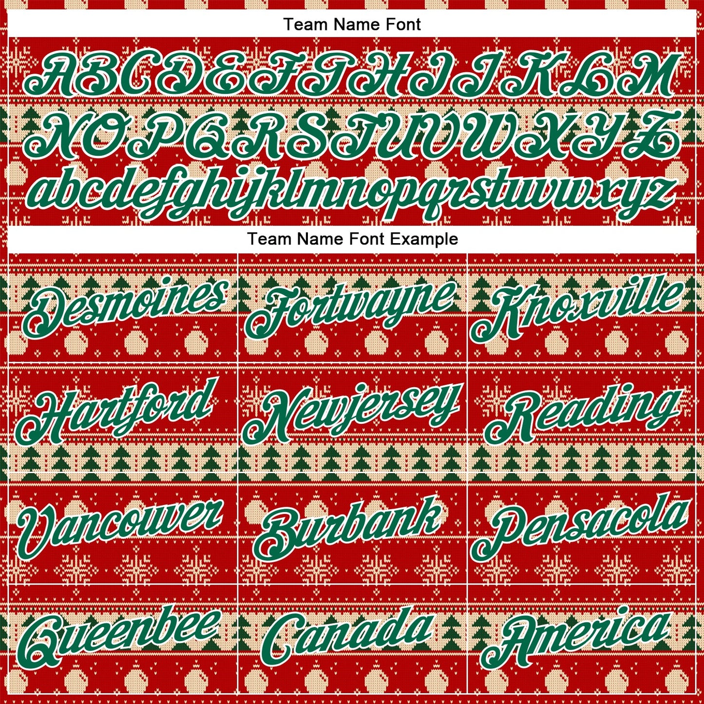 Custom Stitched Red Kelly Green-White 3D Christmas Sports Pullover Sweatshirt Hoodie view 3