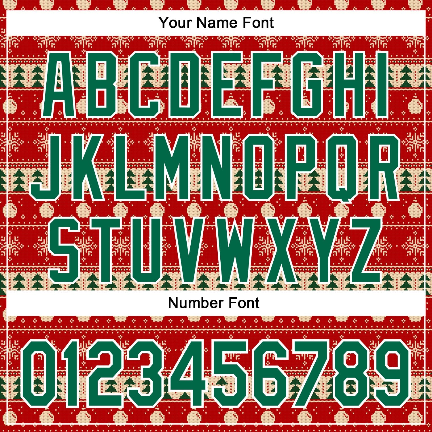 Custom Stitched Red Kelly Green-White 3D Christmas Sports Pullover Sweatshirt Hoodie view 4