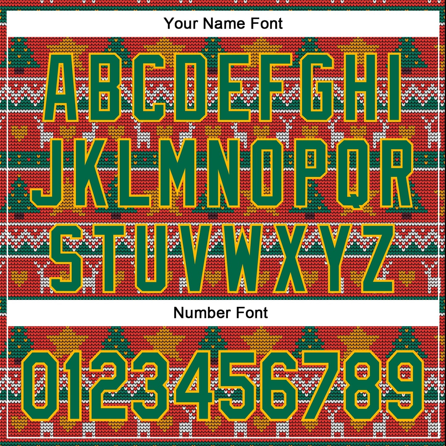 Custom Stitched Red Kelly Green-Gold 3D Christmas Sports Pullover Sweatshirt Hoodie view 4