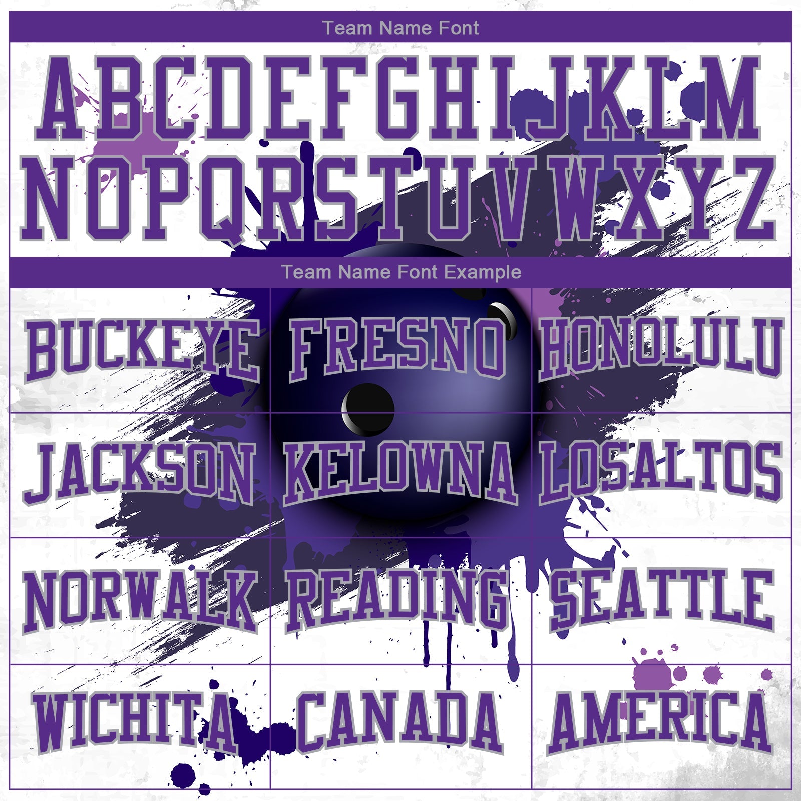 Custom Stitched White Purple-Gray 3D Dripping Splatter Bowling Ball Sports Pullover Sweatshirt Hoodie view 3