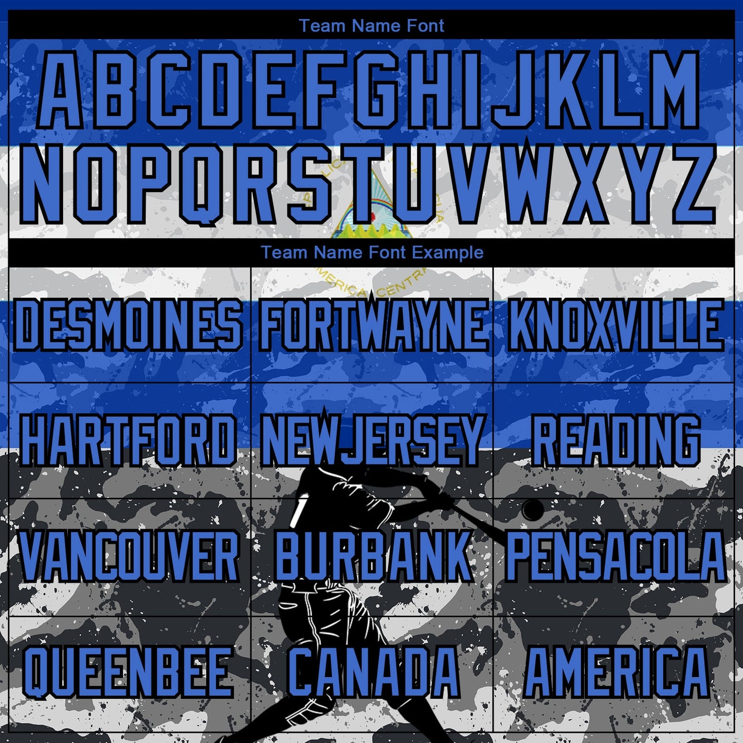 Custom Camo Powder Blue-Black 3D Nicaragua Nicaraguan Flag Sports Pullover Sweatshirt Salute To Service Hoodie view 3