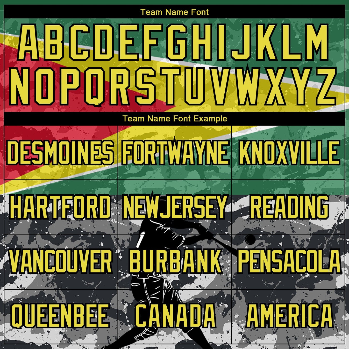 Custom Camo Light Yellow-Black 3D Guyana Flag Sports Pullover Sweatshirt Salute To Service Hoodie view 3
