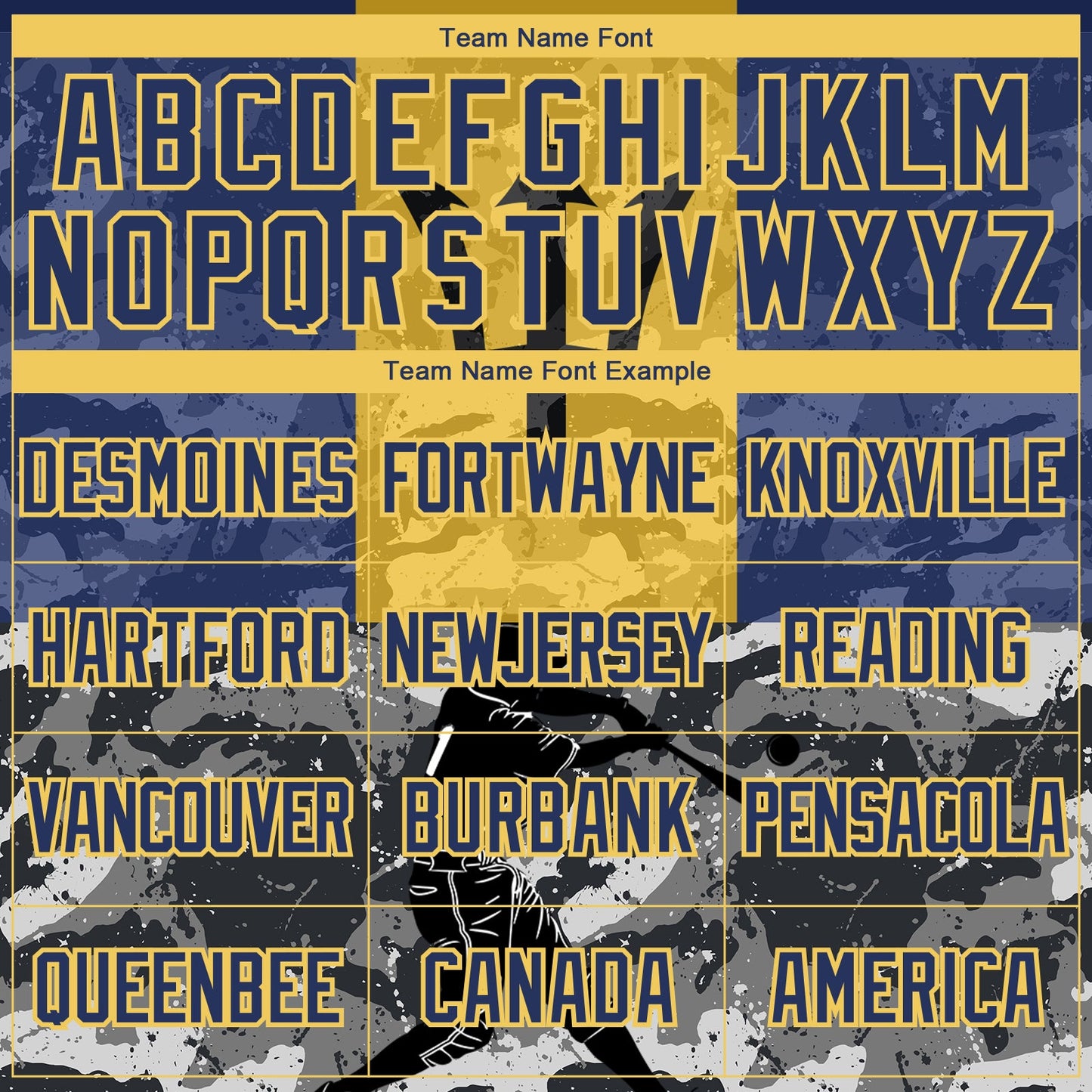 Custom Camo Yellow-Navy 3D Barbados Barbadian Flag Sports Pullover Sweatshirt Salute To Service Hoodie view 3