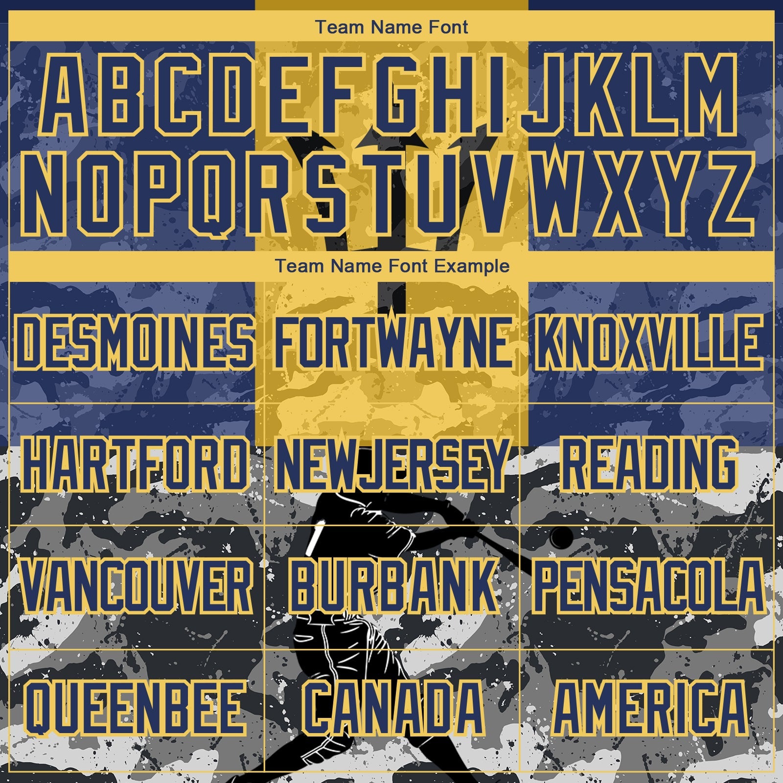 Custom Camo Yellow-Navy 3D Barbados Barbadian Flag Sports Pullover Sweatshirt Salute To Service Hoodie view 3