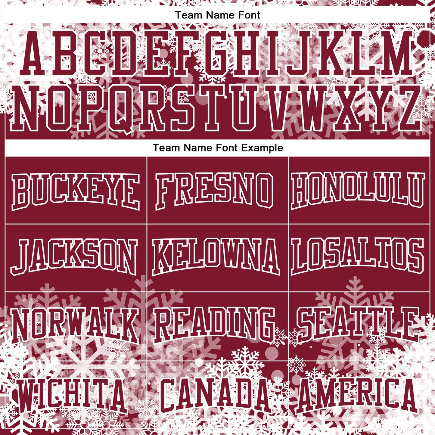 Custom Stitched Crimson White Christmas Snowflakes 3D Sports Pullover Sweatshirt Hoodie view 3