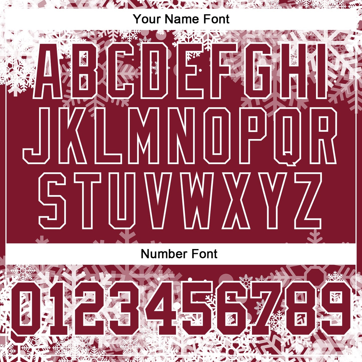Custom Stitched Crimson White Christmas Snowflakes 3D Sports Pullover Sweatshirt Hoodie view 4