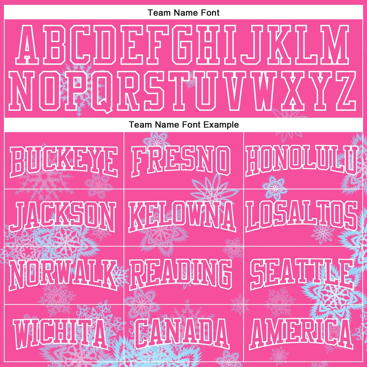 Custom Stitched Pink White Christmas Snowflakes 3D Sports Pullover Sweatshirt Hoodie view 3