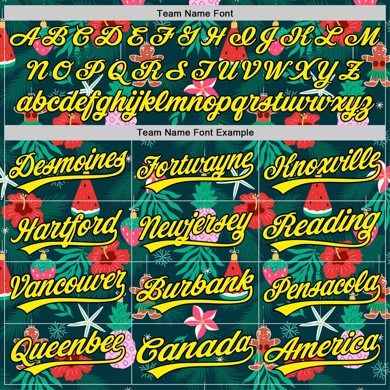 Custom Green Light Yellow-Black 3D Funny Christmas Authentic Baseball Jersey view 4