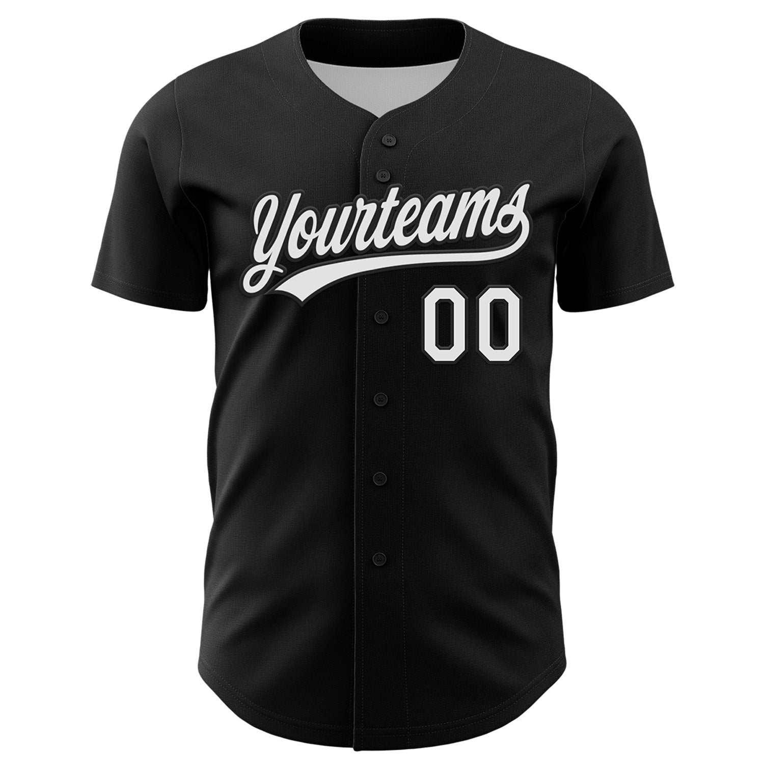 Custom Black White 3D Pattern Design Black History Month Authentic Baseball Jersey view 2