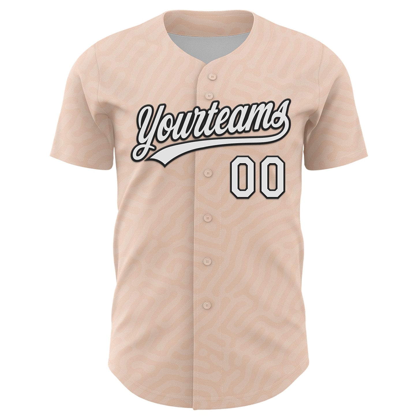 Custom Light Pink White-Black 3D Pattern Design Black History Month Authentic Baseball Jersey view 2