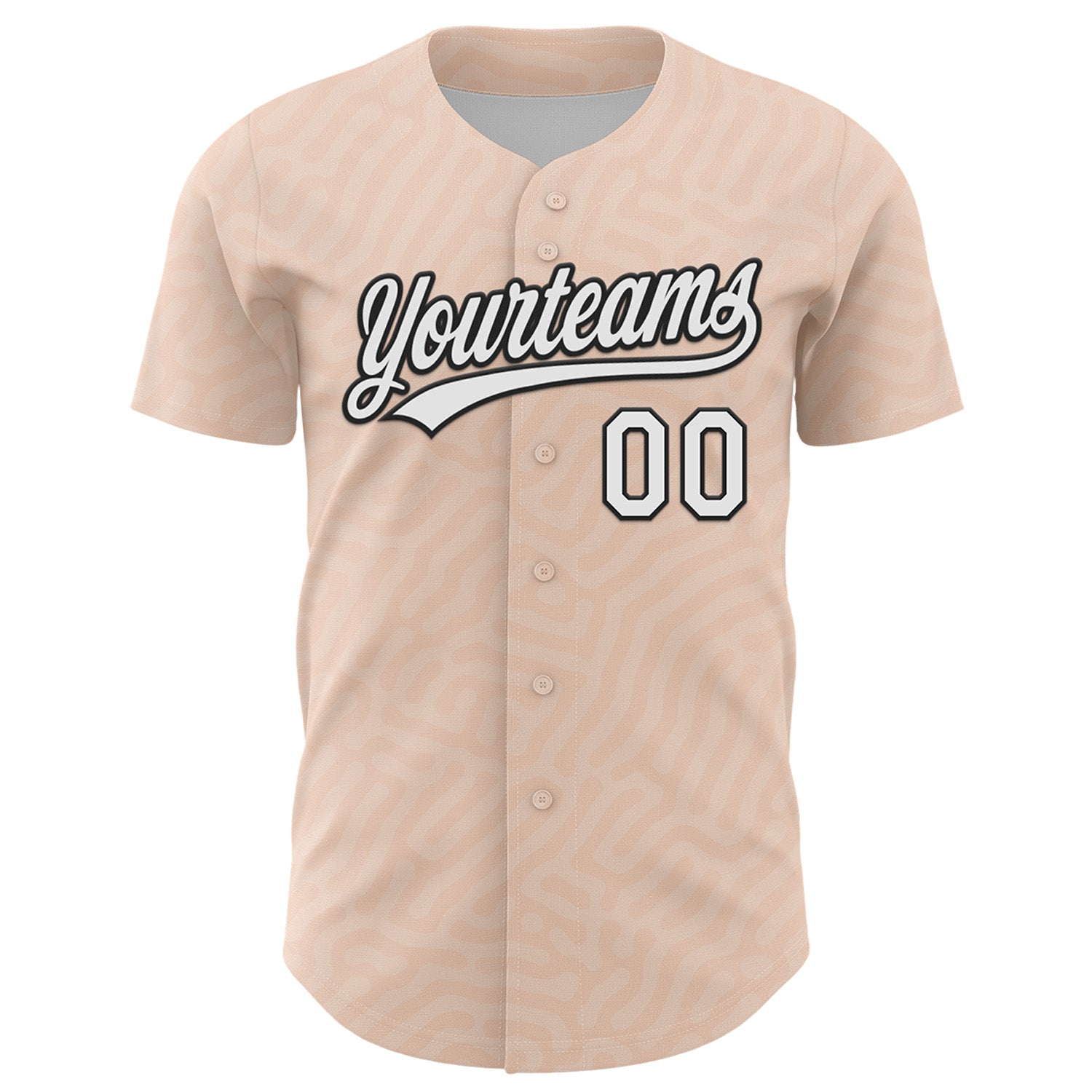 Custom Light Pink White-Black 3D Pattern Design Black History Month Authentic Baseball Jersey view 2