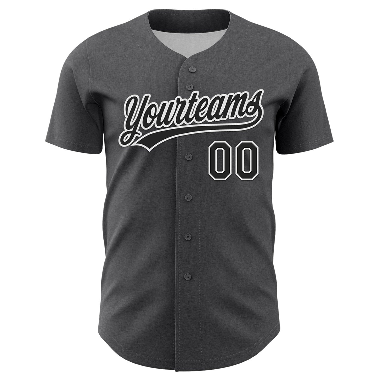 Custom Steel Gray Black-White 3D Pattern Design Black History Month Authentic Baseball Jersey view 2